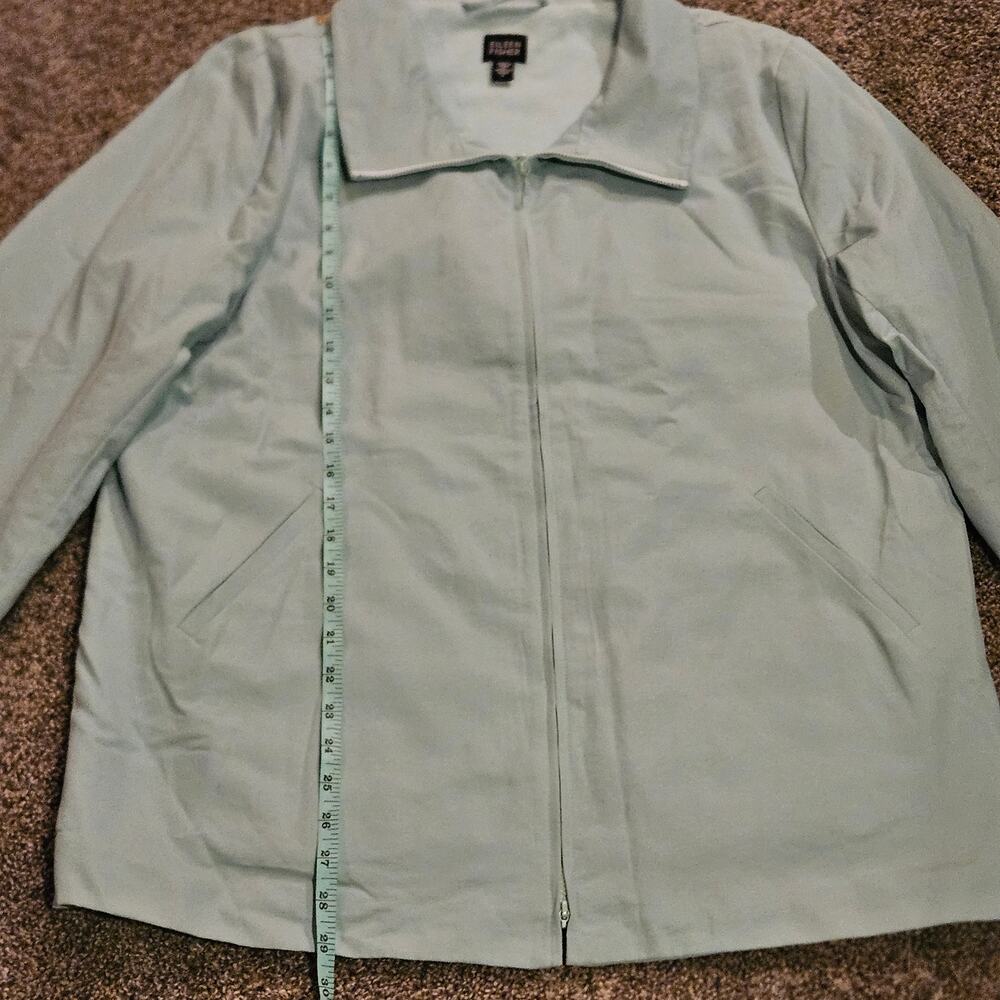 Eileen Fisher Jacket Women's Size L Aquamarine Blue Nylon Blend‎ Full Zip Collar - Picture 4 of 13